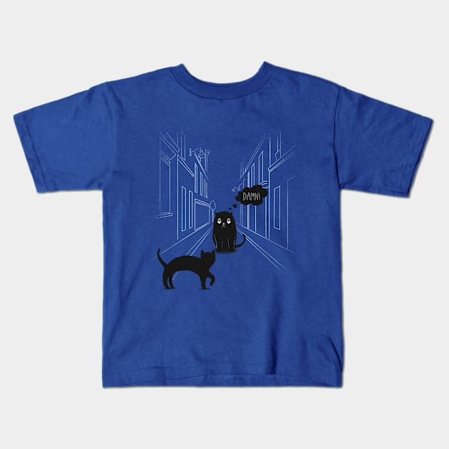 The Superstitious Cat Kids T-Shirt by JanaMis